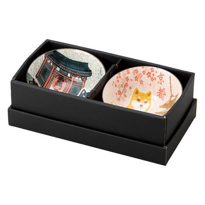 CERAMIC BOWL SET SHIBA INU 2P 13X7CM