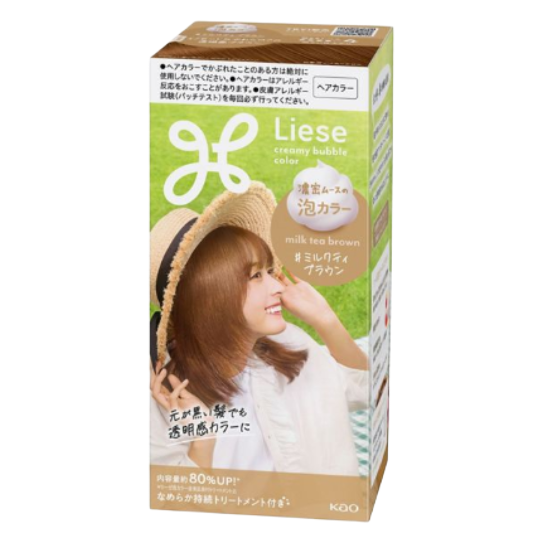 KAO LIESE CREAMY BUBBLE COLOR  MILK TEA BROWN