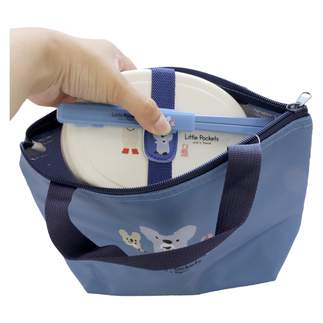 KOKUBO LITTLE POCKETS LUNCH BAG BLUE