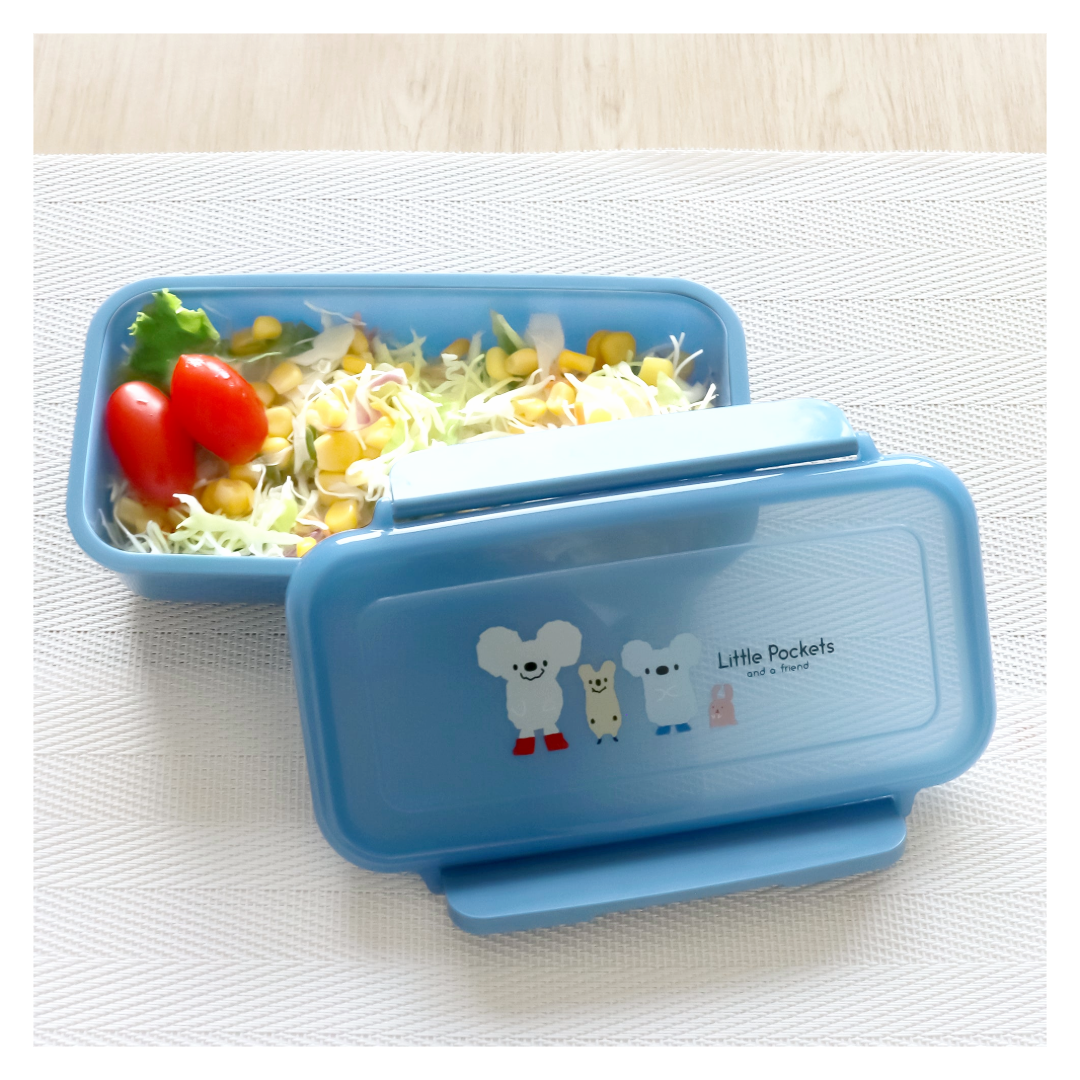 KOKUBO LITTLE POCKETS  LUNCH BOX BLUE 500ML