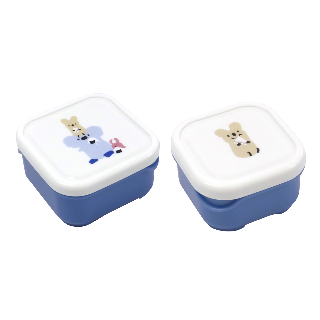 KOKUBO LITTLE POCKETS SQUARE SNACK CONTAINER 2P BLUE