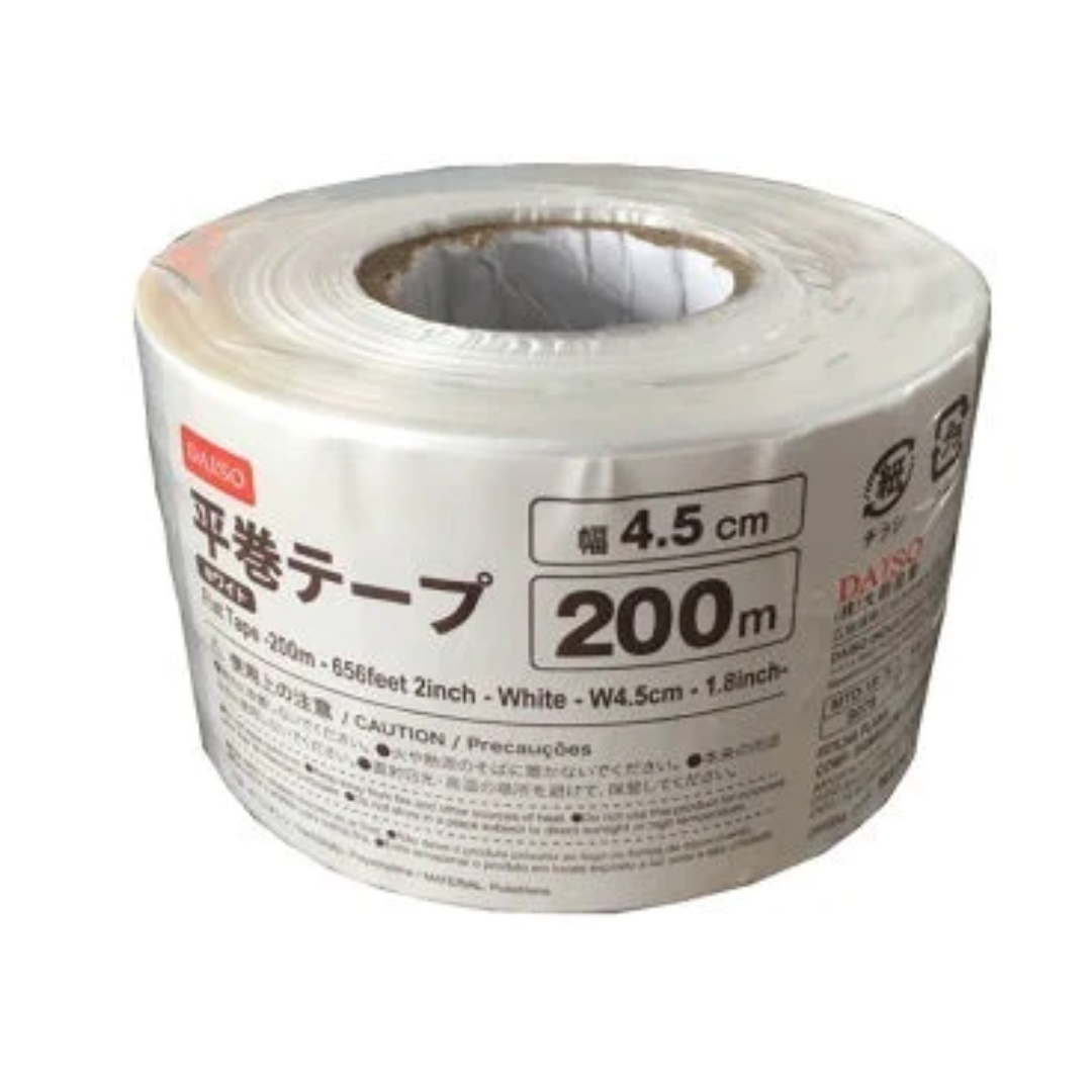 FLAT TAPE 200M WHITE W4.5CM