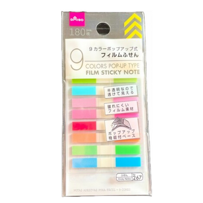 9 COLOR POP UP TYPE FILM STICKY NOTE 180 PCS