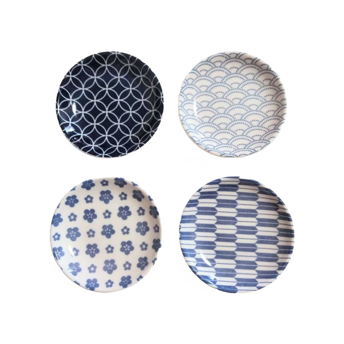 PLATE TRADITIONAL JAPANESE 4 ASSORT D3.4IN
