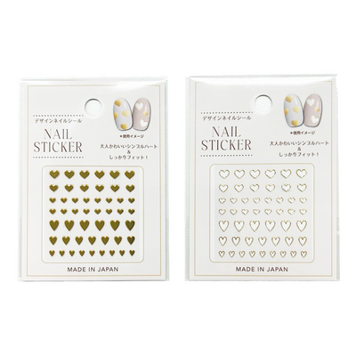 NAIL STICKER HEART WHITE/GOLD