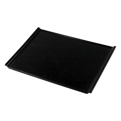 NON-SLIP BLACK RECTANGULAR SERVING TRAY WITH HANDLE 15.55 X 10.87 IN