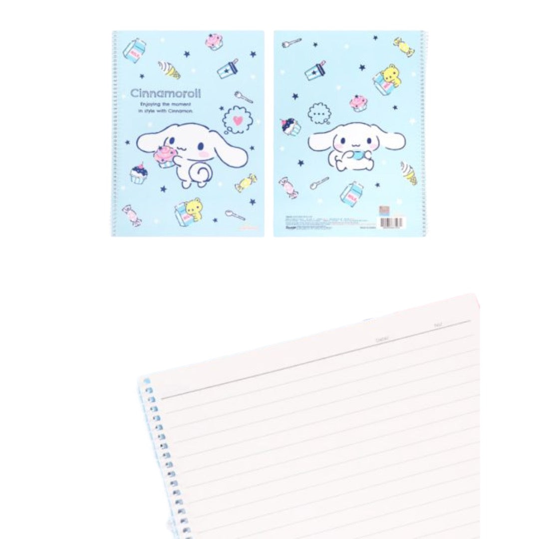 SANRIO CINNAMAROLL RINGED LINE NOTE 18.5CM X 25.7CM