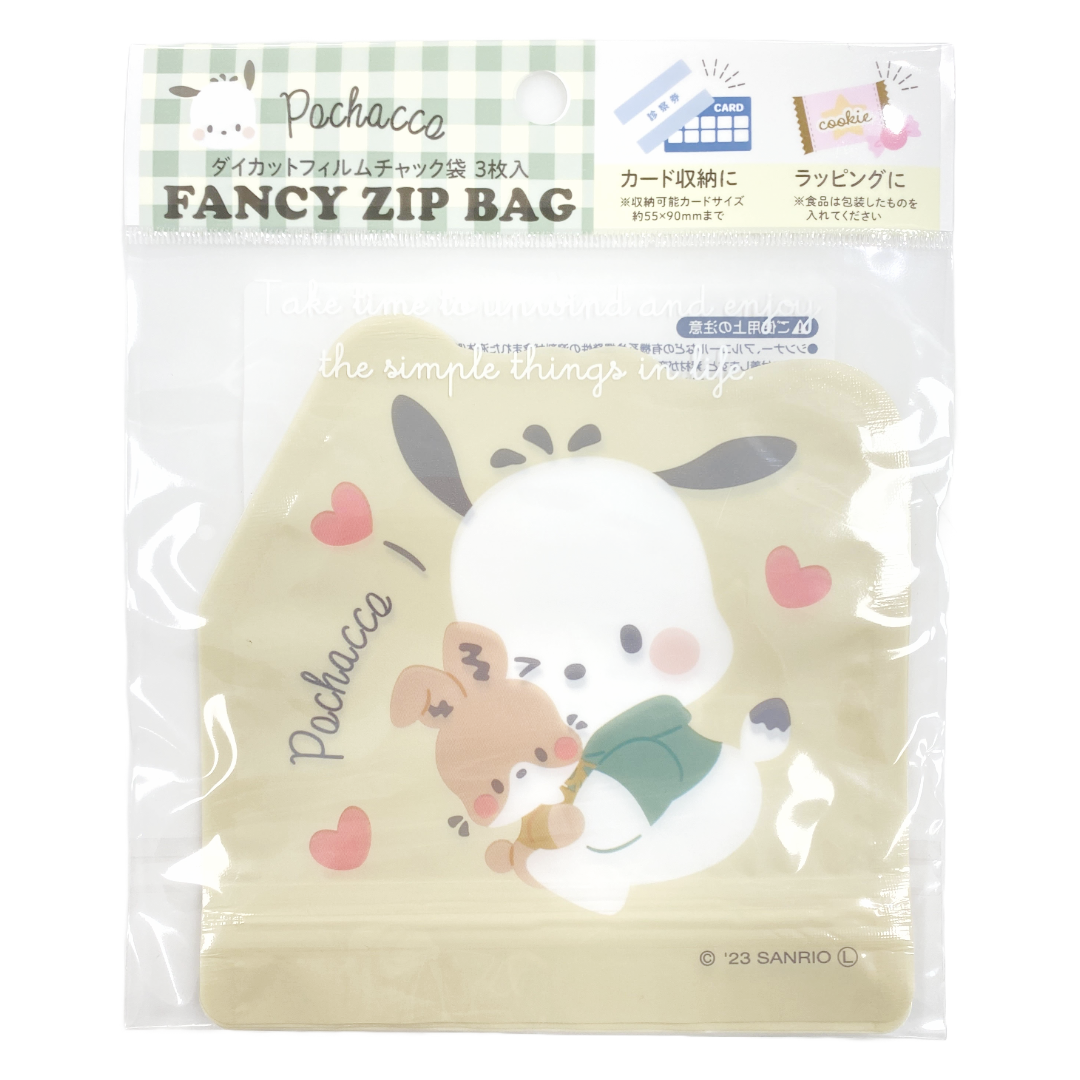 SANRIO FANCY ZIP BAG POCHACCO 3P