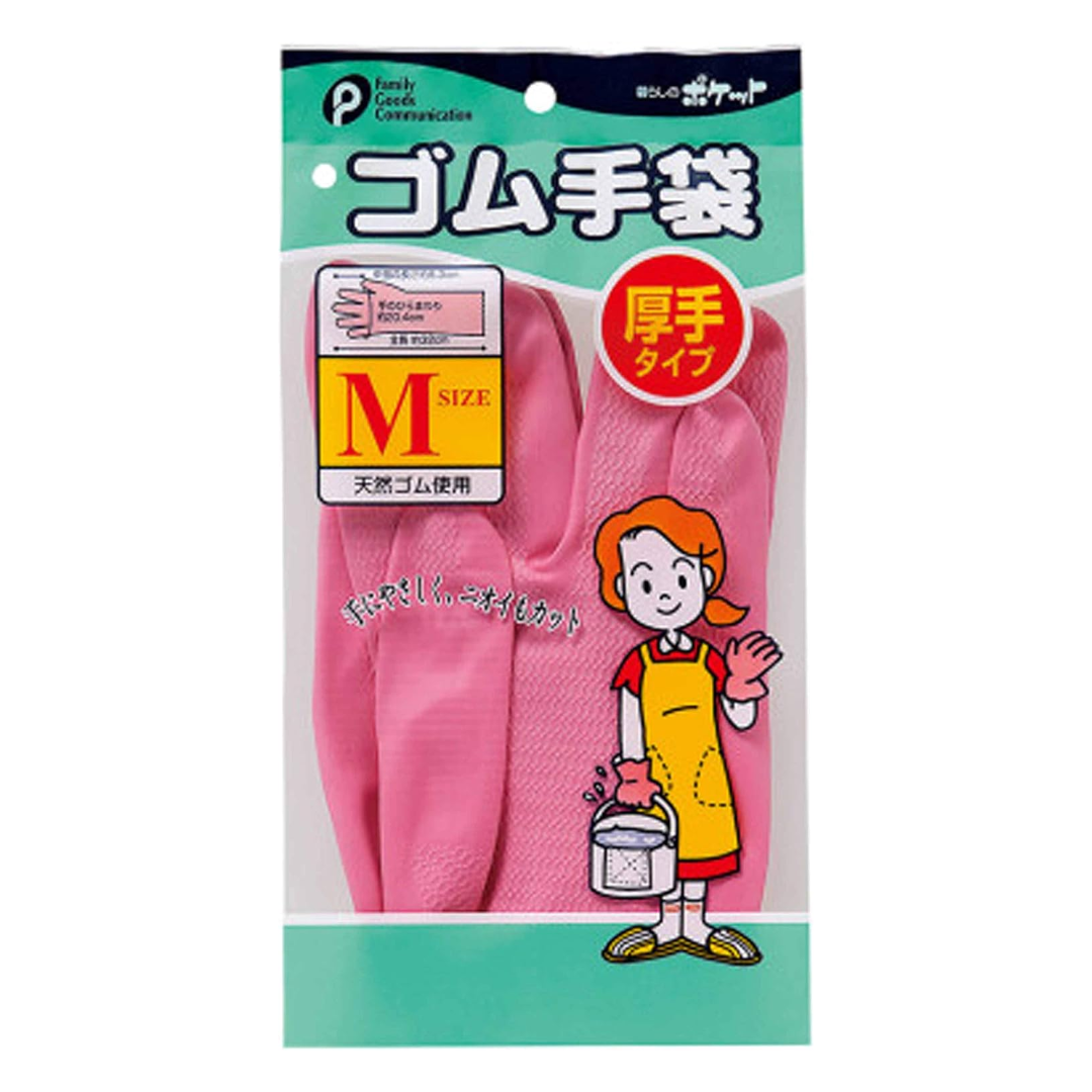 RUBBER GLOVES THICK M SIZE 1PAIR