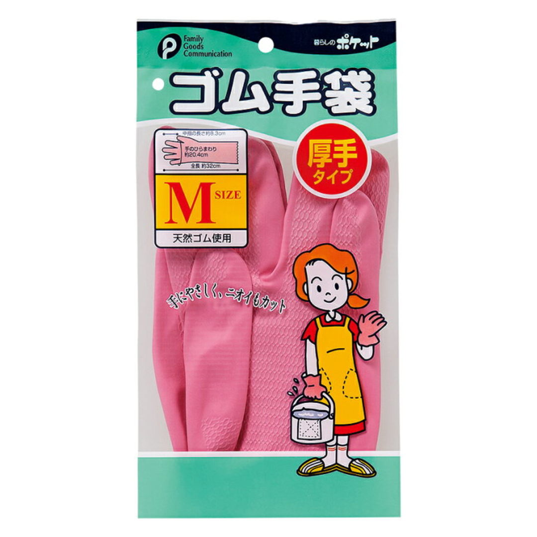 RUBBER GLOVES THICK M SIZE 1PAIR