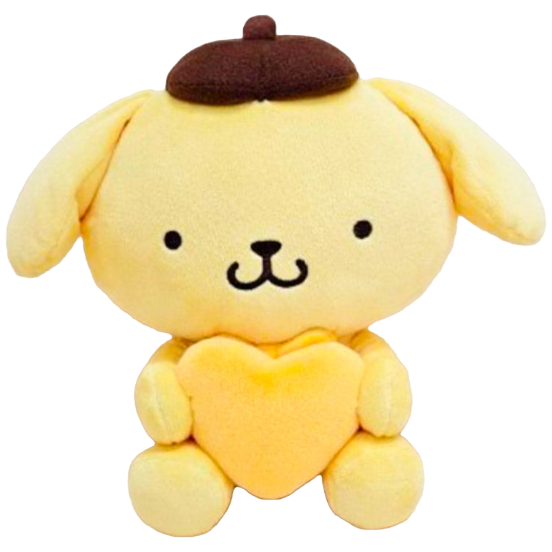 SANRIO STUFFED TOY POMPOMPURIN FUR HEART 25CM