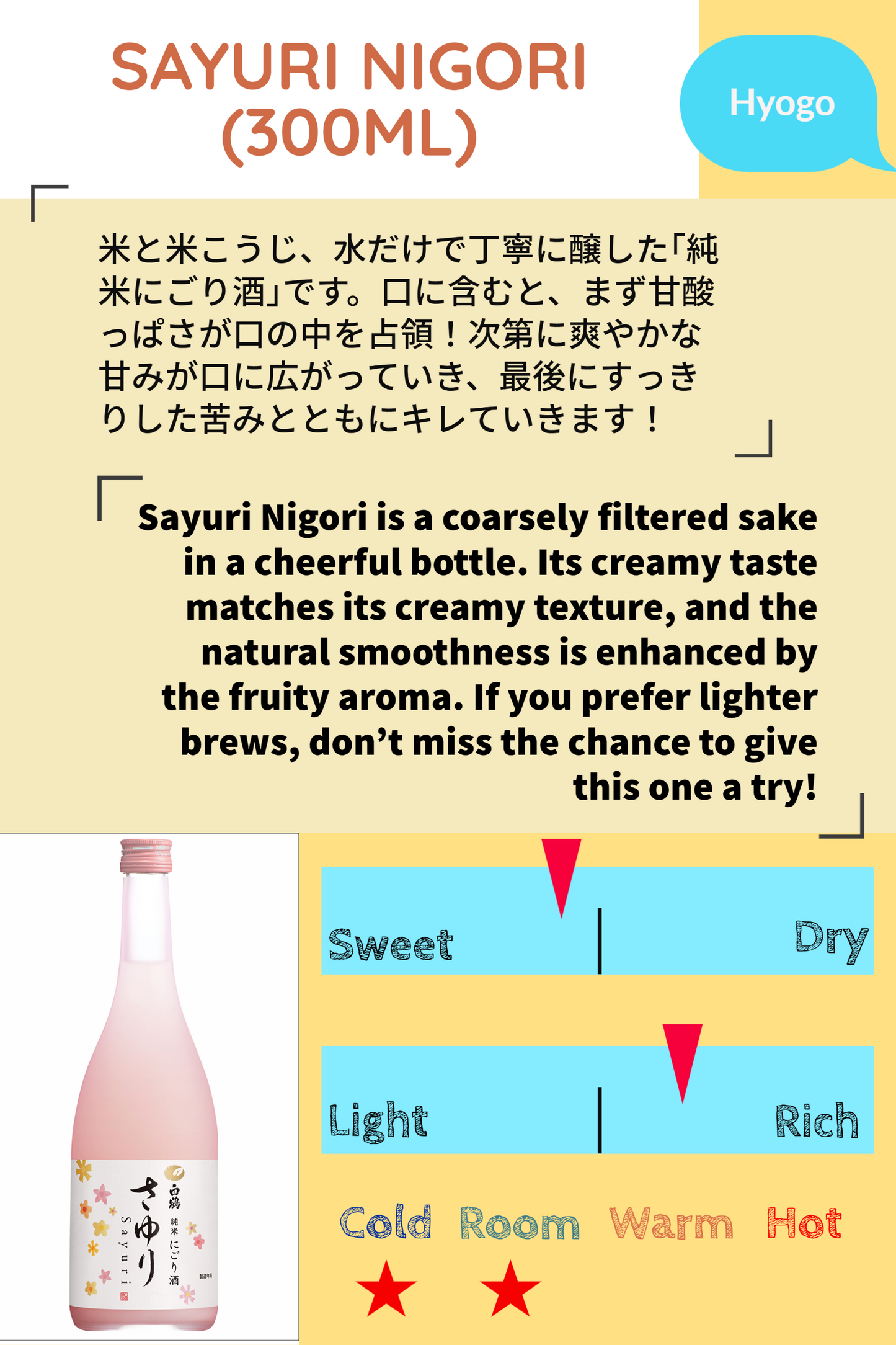 SAYURI NIGORI 720ML
