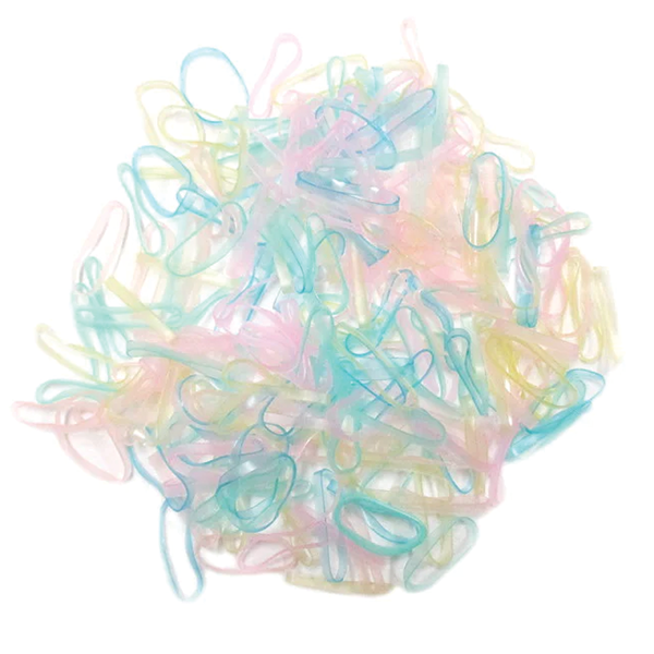 RUBBER HAIR BAND S CLEAR COLOR 200PCS