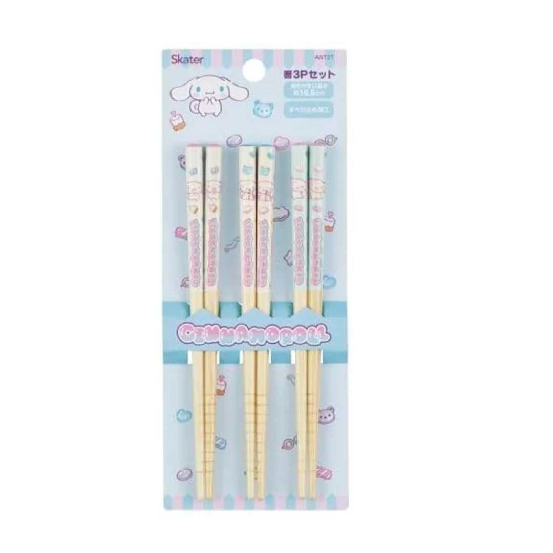 SKATER BAMBOO CHOPSTICKS CINNAMOROLL 16.5CM 3P