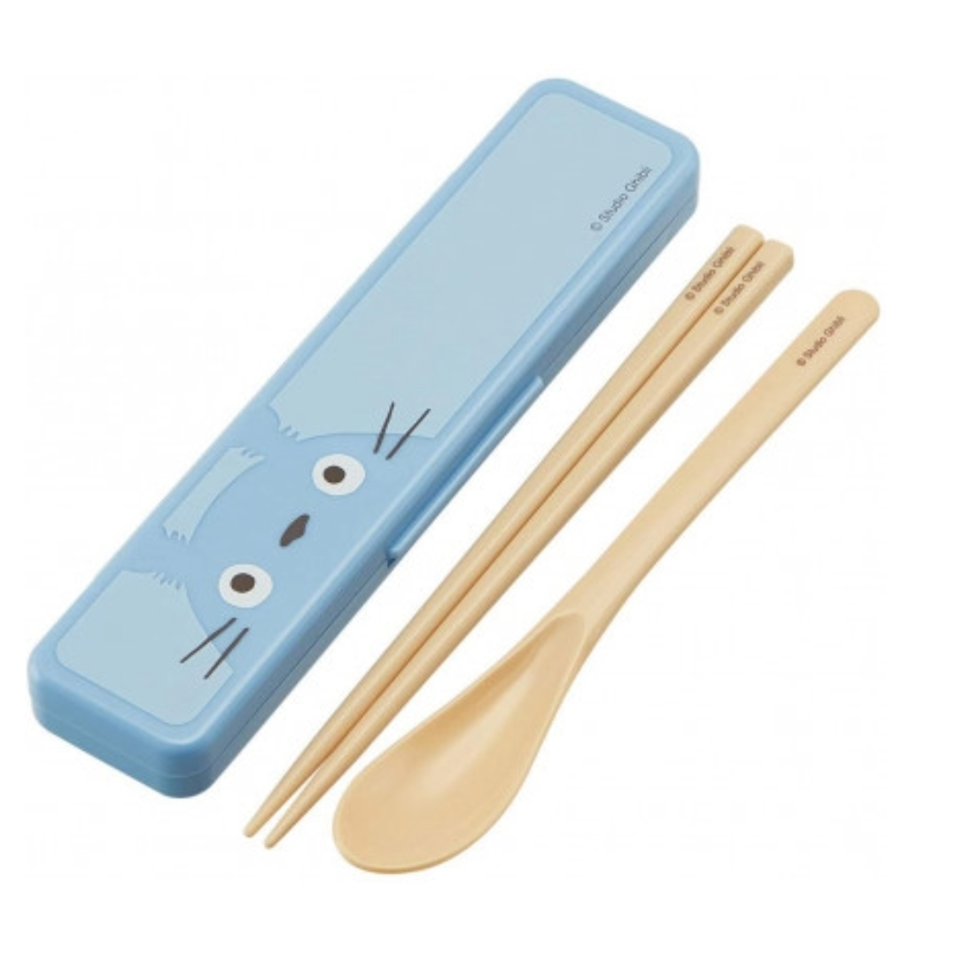 SKATER TOTORO CHOPSTICKS & SPOON SET FACE