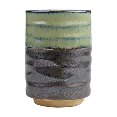 YUNOMI TEACUP MOSS GREEN OVERLAY 13 FL OZ/ 3" DIA