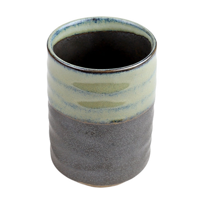 YUNOMI TEACUP MOSS GREEN OVERLAY 13 FL OZ/ 3" DIA