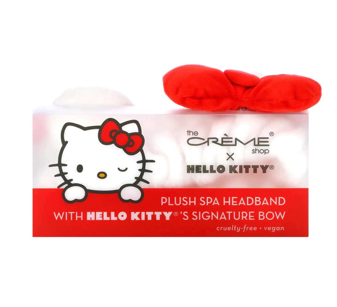 TCS HELLO KITTY PLUSH SPA HEADBAND KITTY BOW RED