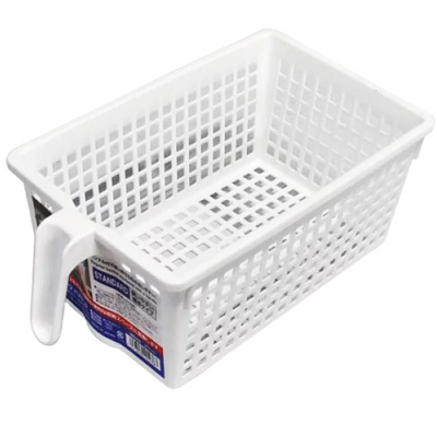 SANADA ARRANGE BASKET WITH HANDLE WHITE 159x277x111MM