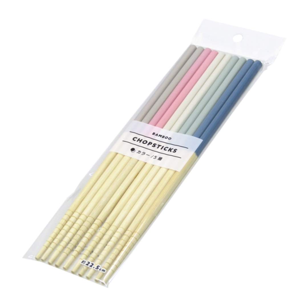 BAMBOO CHOPSTICKS 5 PAIR COLOR