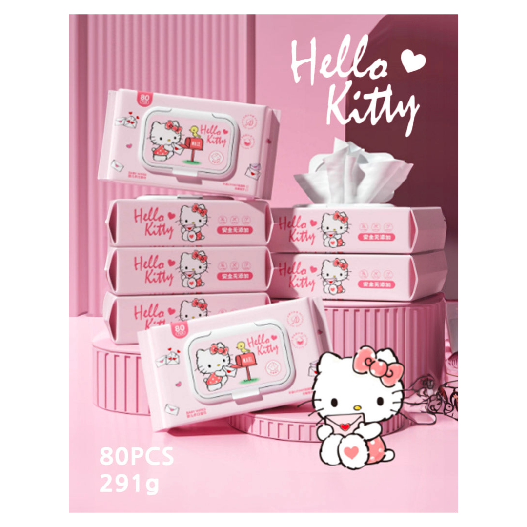 SANRIO WET WIPE WITH LID HELLO KITTY 80P
