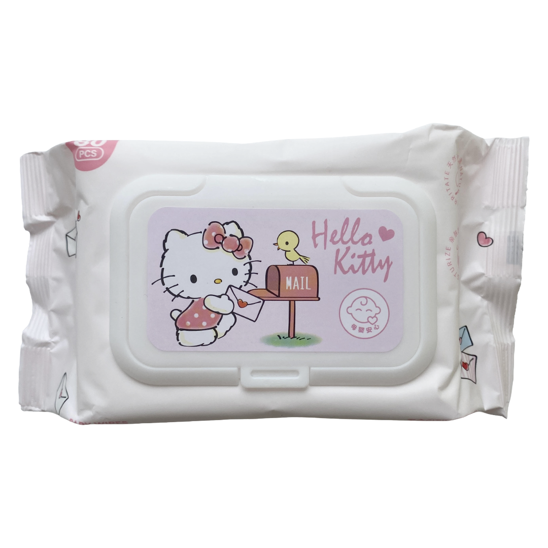 SANRIO WET WIPE WITH LID HELLO KITTY 80P