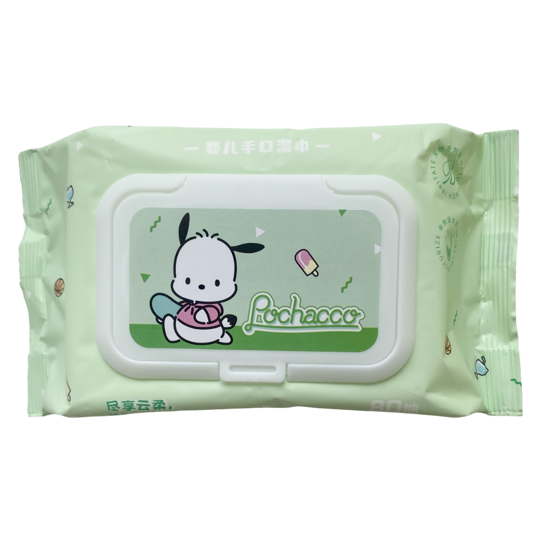 SANRIO WET WIPE WITH LID POCHACCO 80P
