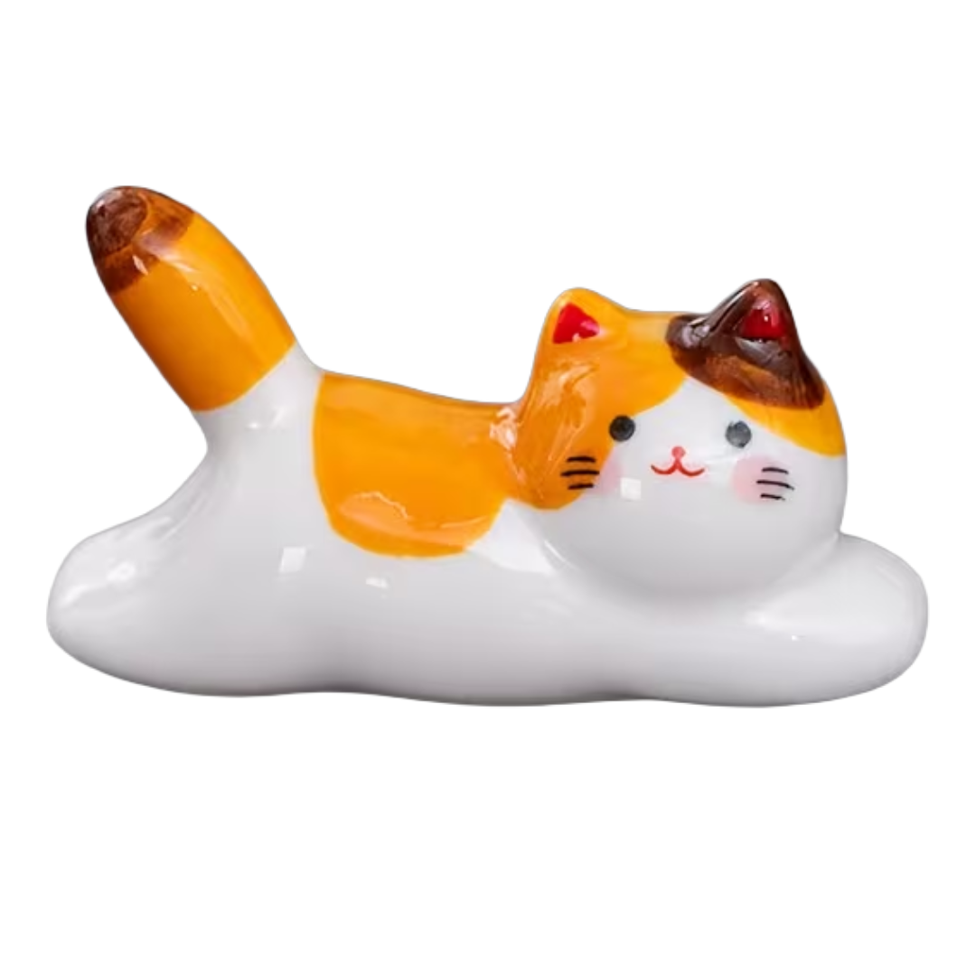CHOPSTICKS REST CAT ORANGE 1P