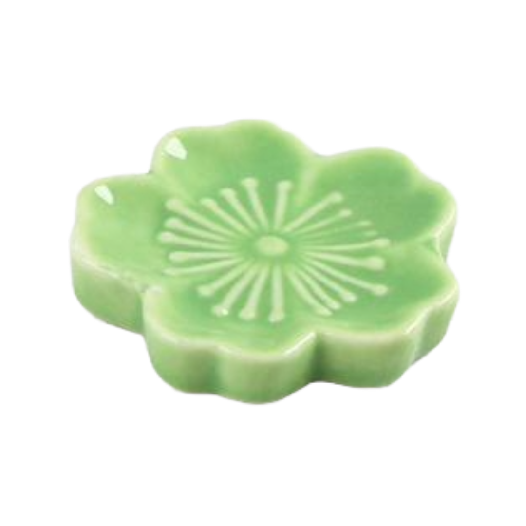 CHOPSTICK REST GREEN SAKURA BLOSSOM 1P