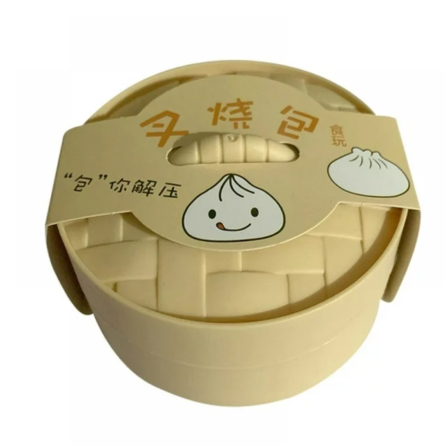 SQUISHY STRESS RELIEF TOY DUMPLING W/ CASE