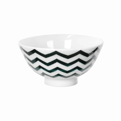 ROUND RICE BOWL ZIGZAG BLACK