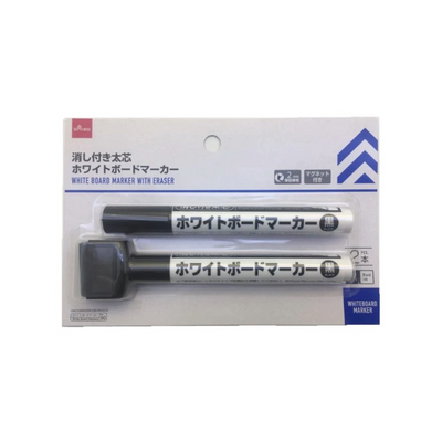 WHITE BOARD MARKER WITH ERASER THICK TIP BLACK