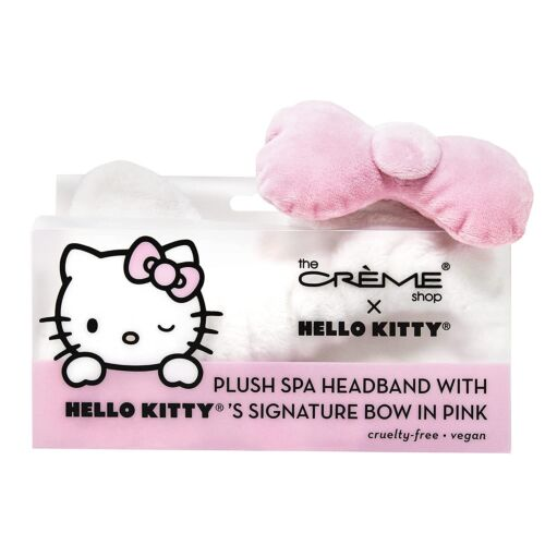 TCS HELLO KITTY PLUSH SPA HEADBAND WITH KITTY BOW PINK
