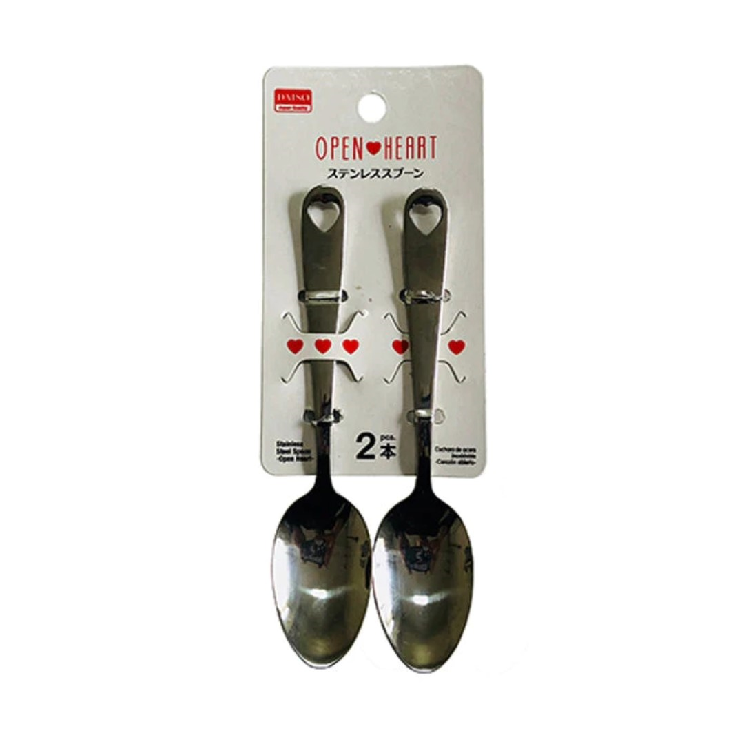 STAINLESS SPOON OPEN HEART 2PCS 5.31IN