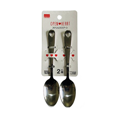 STAINLESS SPOON OPEN HEART 2PCS 5.31IN