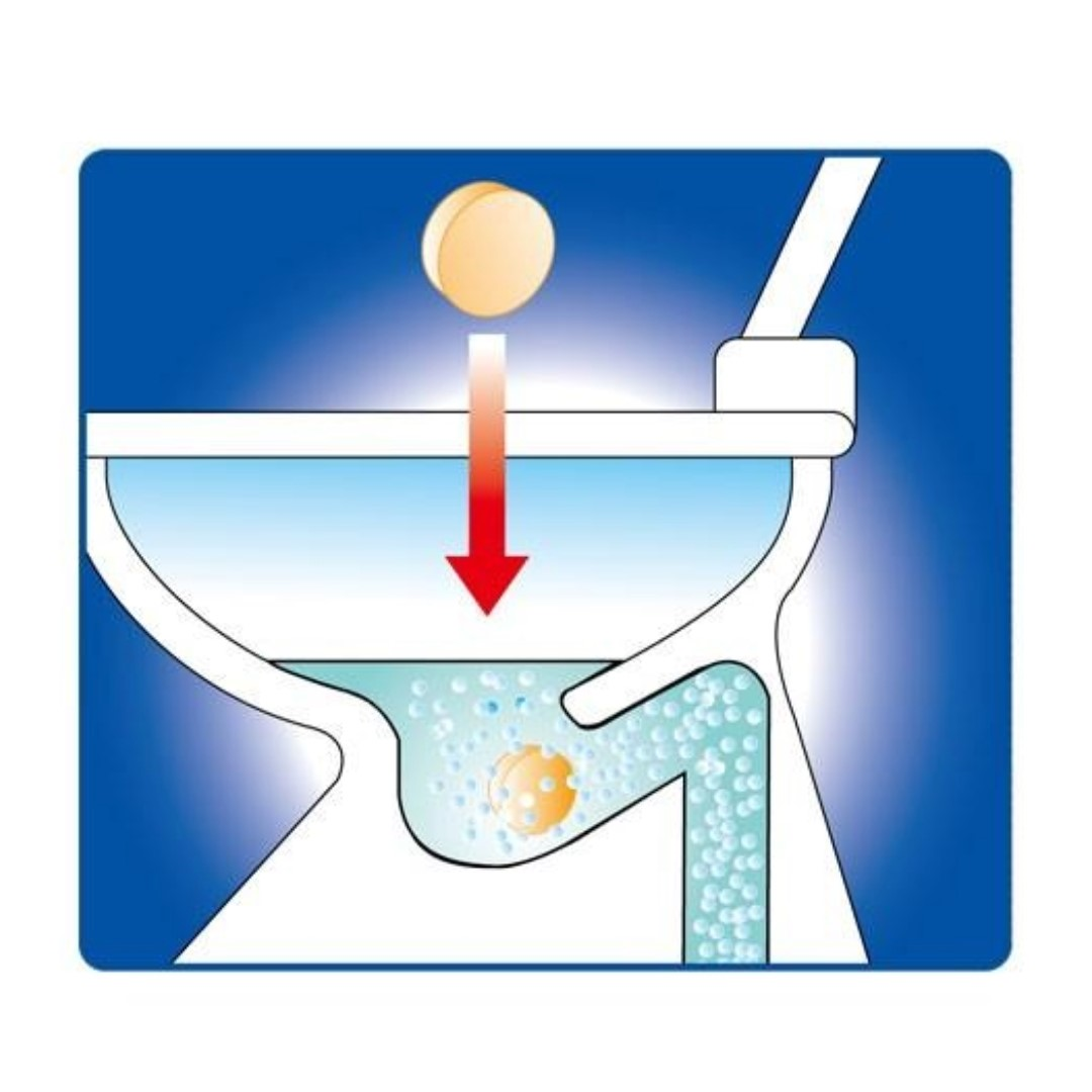 TOILET CLEANSING TABLETS WITH ORANGE OIL