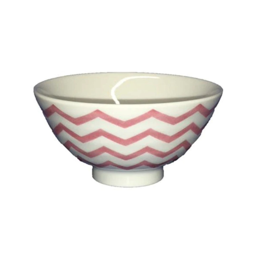ROUND RICE BOWL ZIGZAG PINK