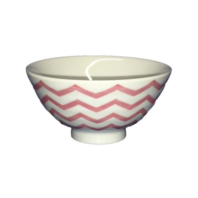 ROUND RICE BOWL ZIGZAG PINK