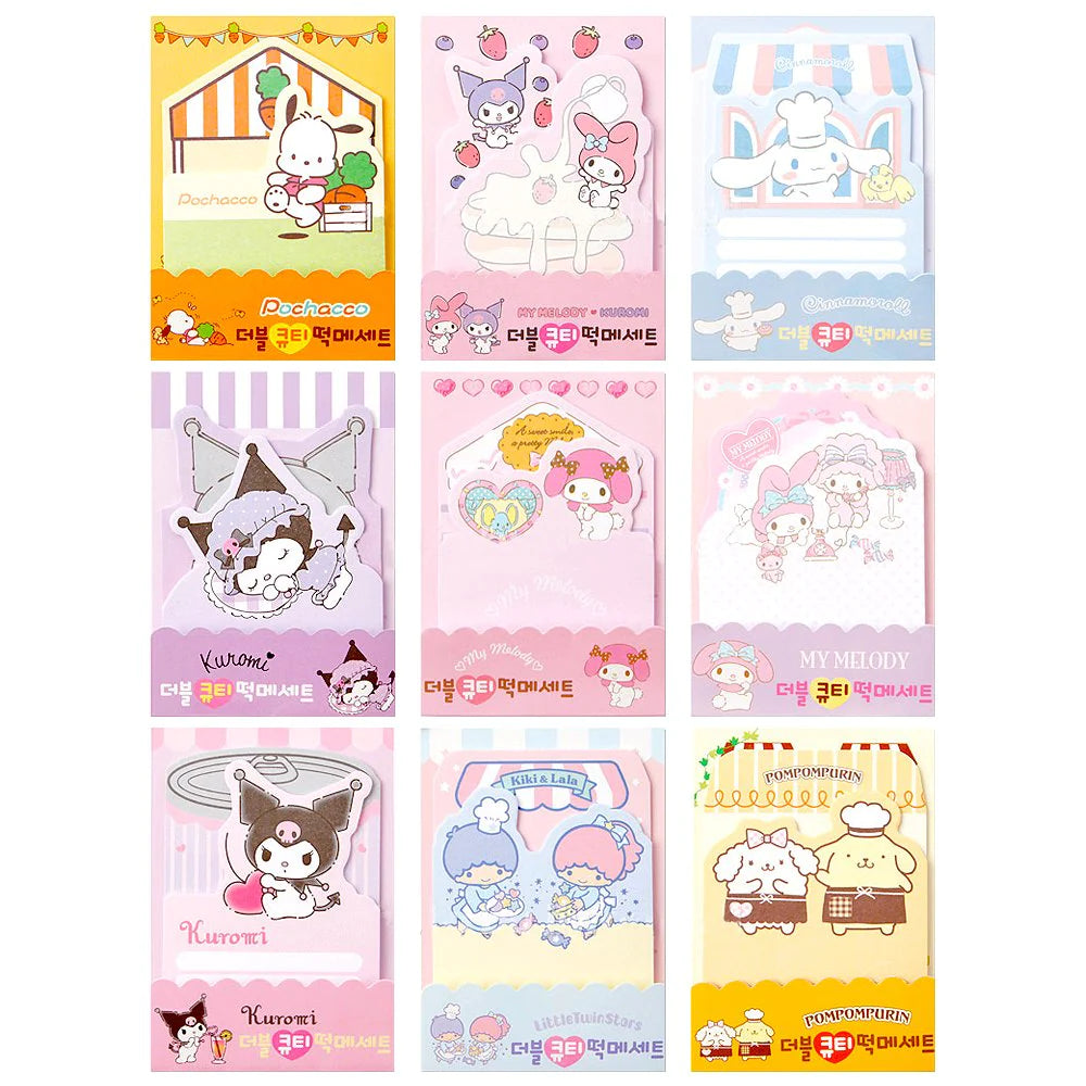 SANRIO CHARACTERS 2 LETTER MEMO SET