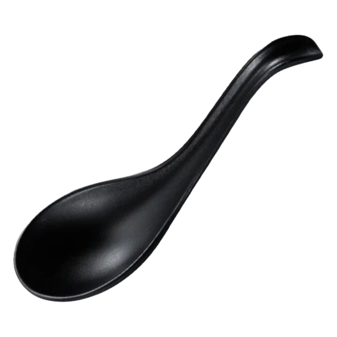 RENGE SPOON MELAMINE BLACK 6.34IN
