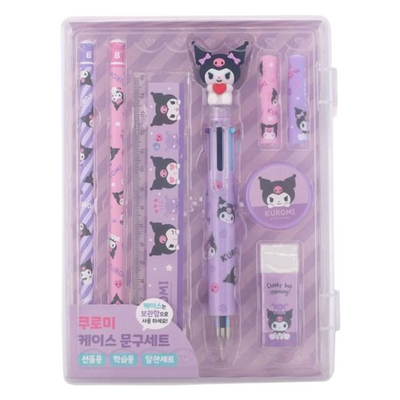 SANRIO KUROMI STATIONARY SET W/PLASTIC CASE