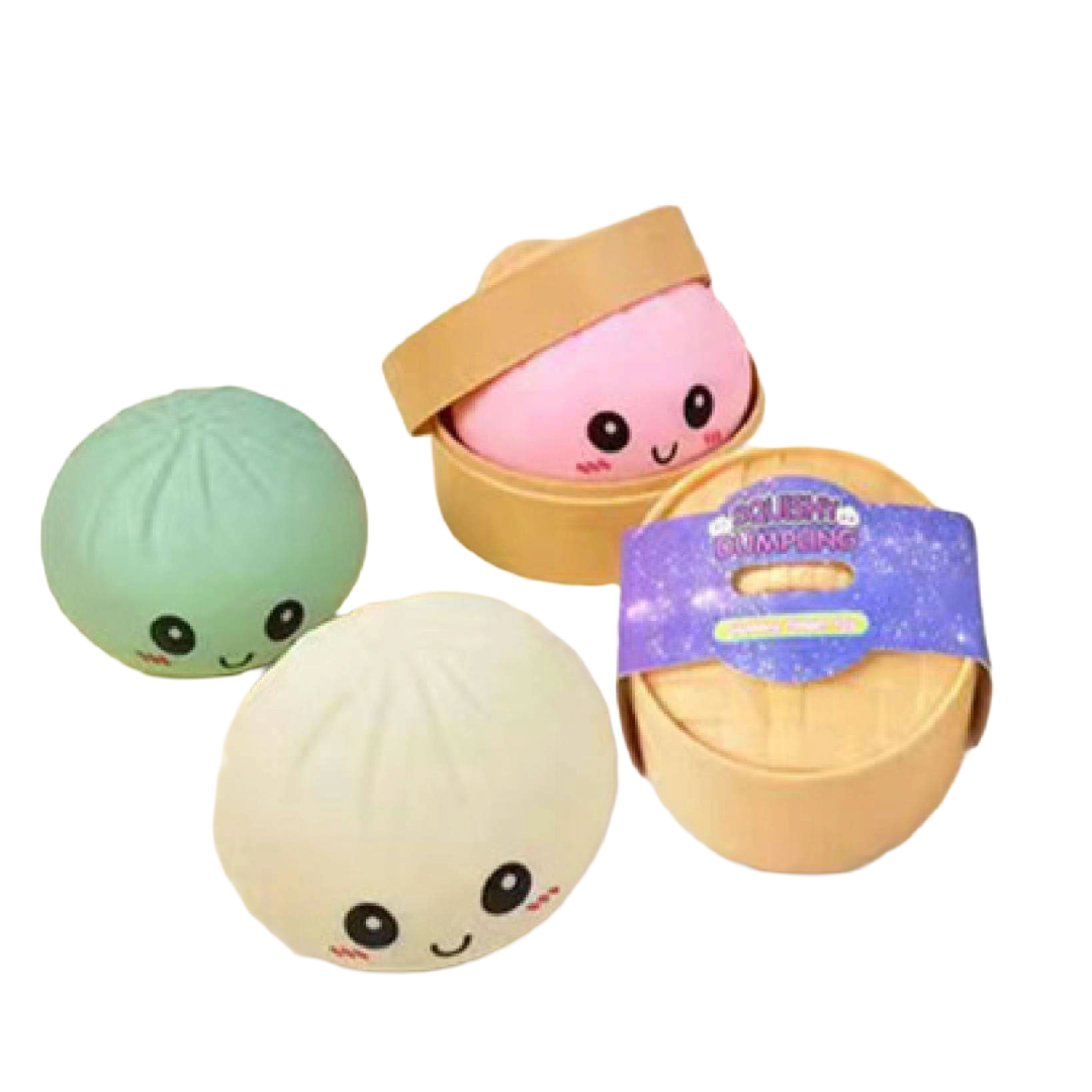 SQUISHY STRESS RELIEF TOY DUMPLING MINI W/ CASE
