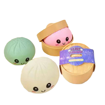 SQUISHY STRESS RELIEF TOY DUMPLING MINI W/ CASE
