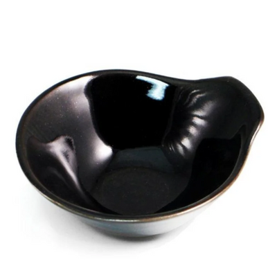 TENMOKU GLAZED BLACK TONSUI  4.65 DIA