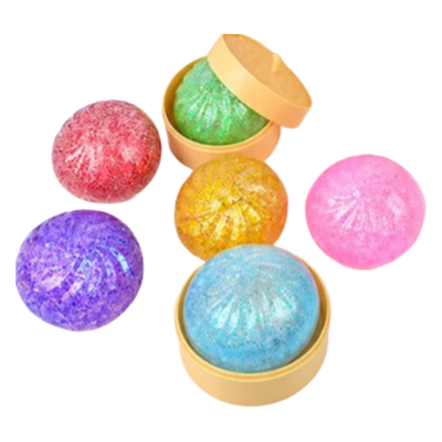 SQUISHY STRESS RELIEF DUMPLING MINI GLITTER W/ CASE