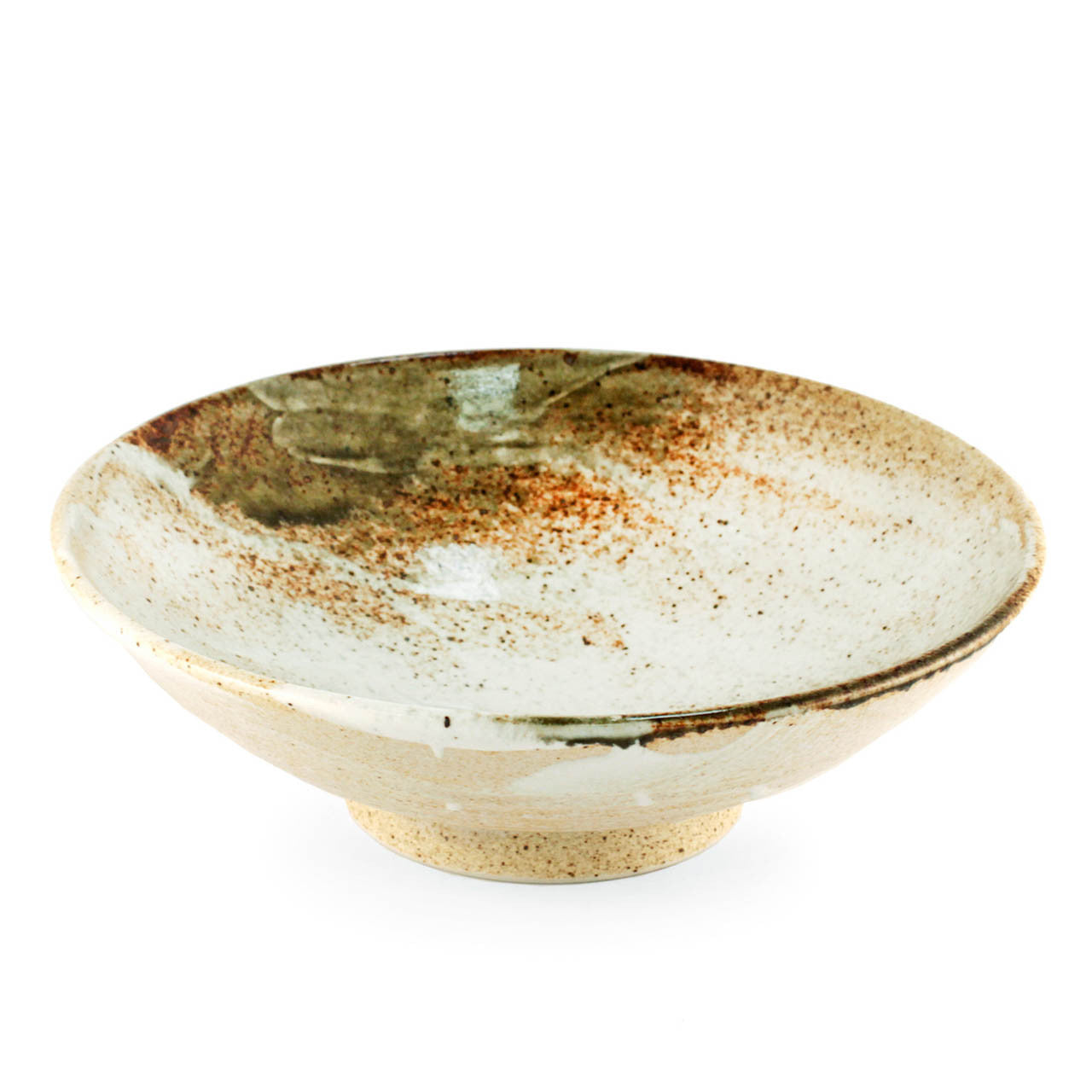 YUKISHINO MOSS WHITE MORIBACHI SERVING DEEP PLATE 9.6 DIA