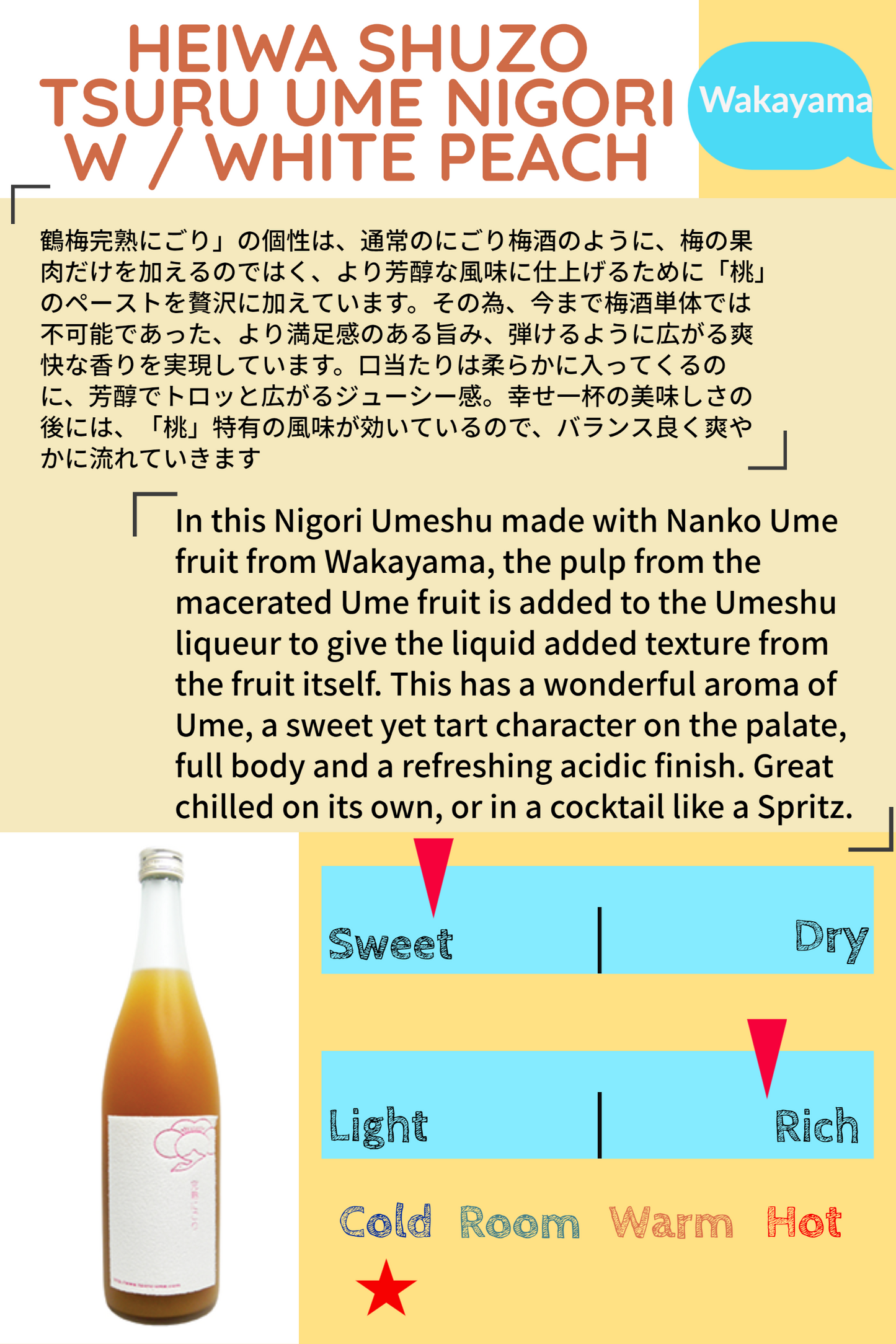 HEIWA SHUZO TSURU UME NIGORI  W / WHITE PEACH