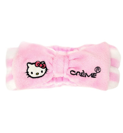 TCS HELLO KITTY PLUSH SPA HEADBAND PINK STRIPE