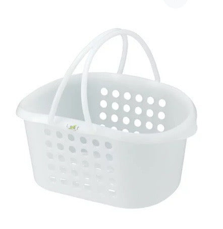 INOMATA 2105 PLASTIC BASKET 23.7*18CM WHITE