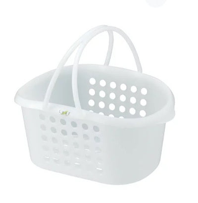 INOMATA 2105 PLASTIC BASKET 23.7*18CM WHITE